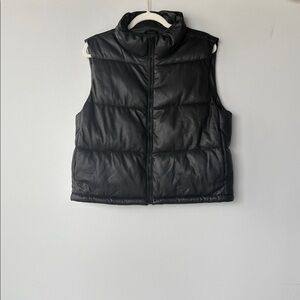 Faux Leather Puffer Vest size medium Bagatelle collection
